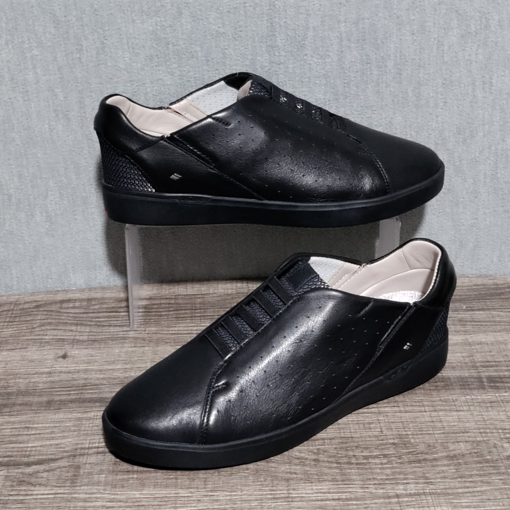 Kizik Miami Black Leather Slip On Shoes Loafers Women's Size 9.5W J9FC W0302BK